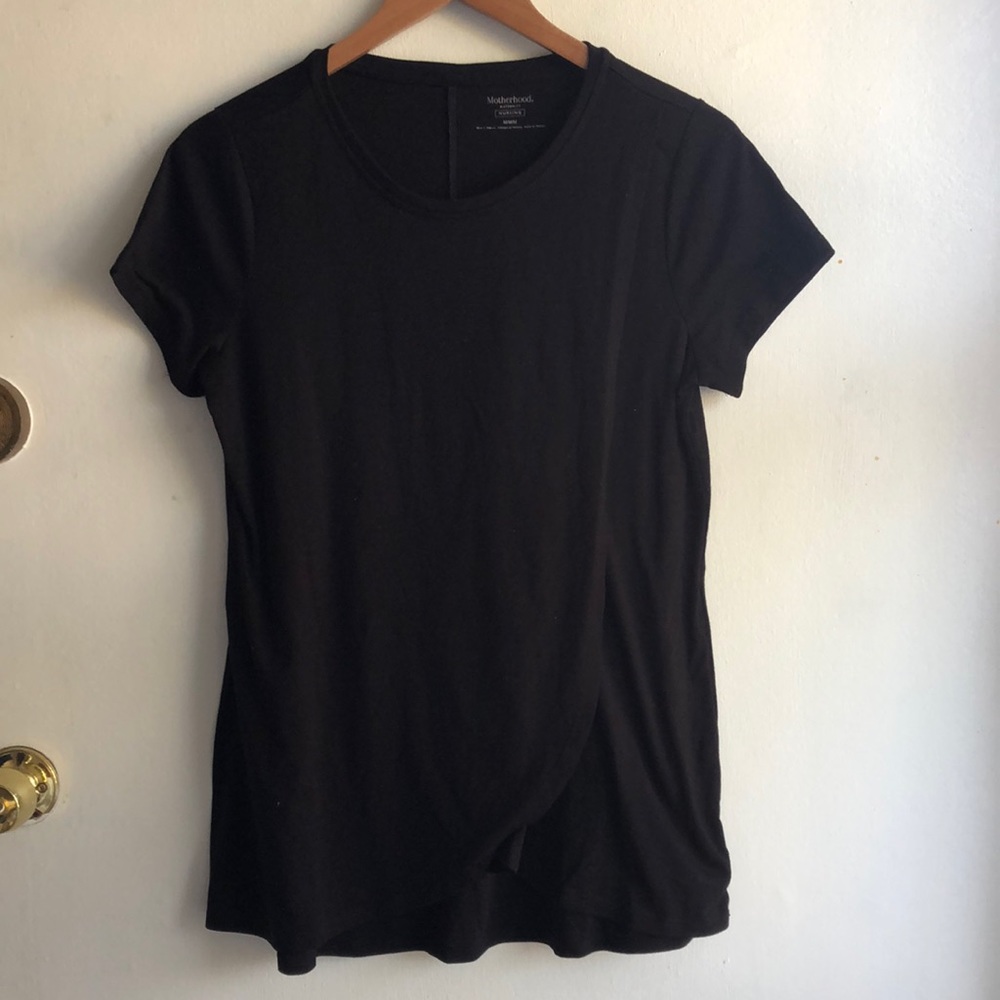 Motherhood Maternity and Nursing Friendly Black T-shirt Size M